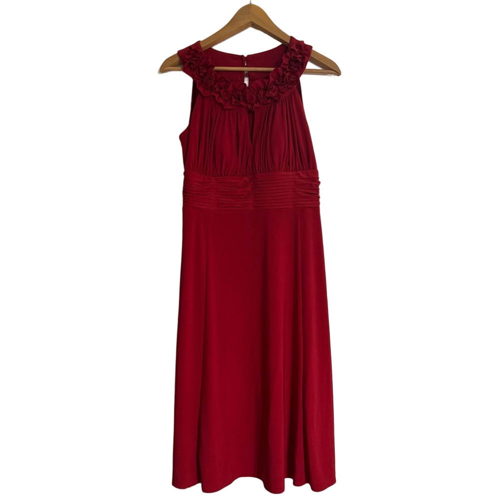 Signature By Sangria Elegant Little Red Sleeveless Dress Woman Lady Size 10
